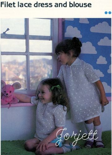 Filet Lace Dress & Blouse, toddler crochet patterns  