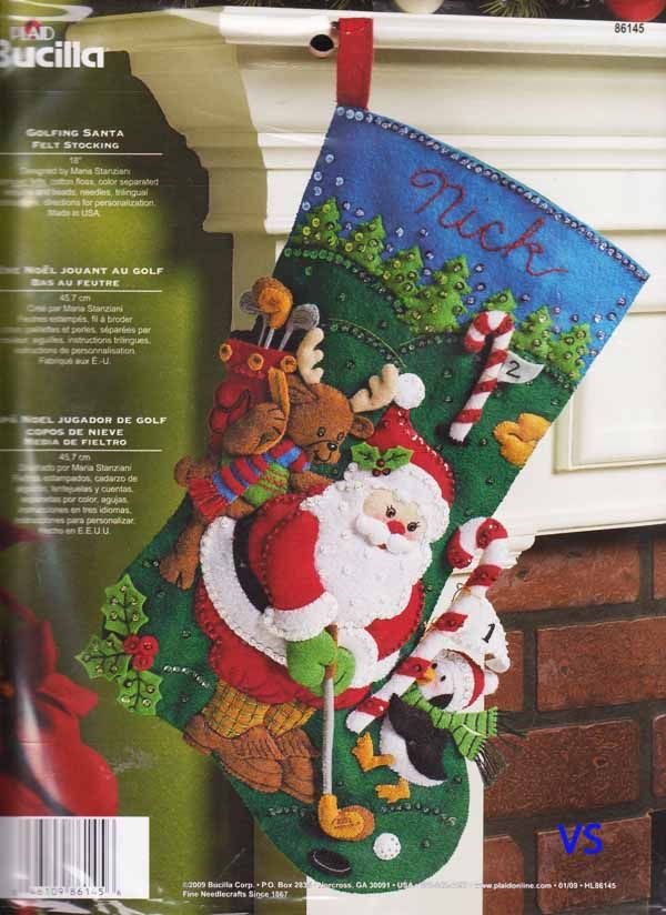   Kit 18 Stocking ~ GOLFING SANTA Sale #86145 046109861456  