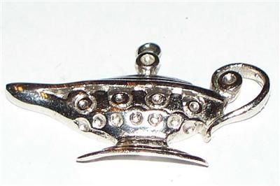 Large Genie Magic Lamp Sterling Silver Charm Fab  