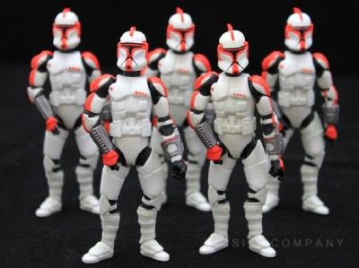 Free Ship Lot 5 STAR WARS saga legends CLONE TROOPER CAPTAIN Red S5 