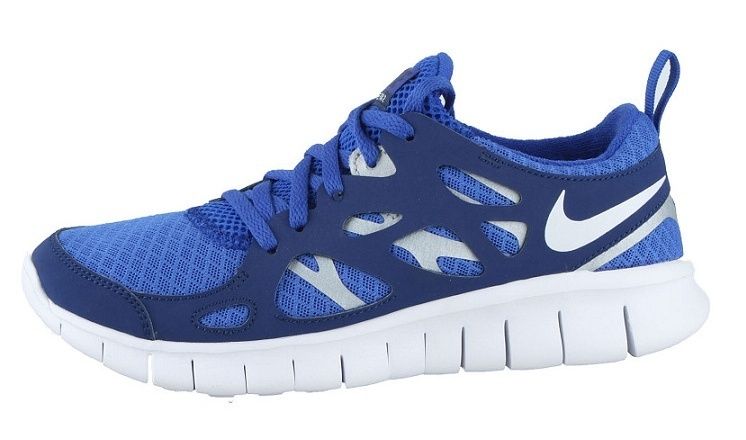 NIKE FREE RUN 2 GS Children Kids Running Shoes 443742 402 Blue Silver 