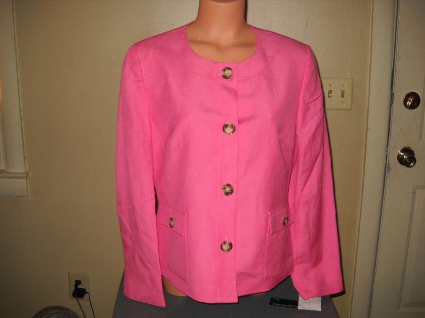 74 New Women Evan Picone 10 Pink Blazer Jacket Sharp @@@@  