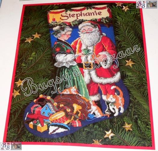Dimensions A PAUSE FOR CLAUS Stocking Needlepoint Christmas Kit 