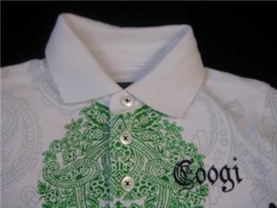 NEW COOGI Polo Shirt White Green Boys 3T ($48) NWT  