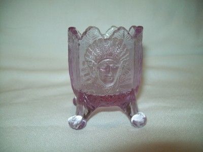 Guernsey Glass lavender SARATOGA chief toothpick holder  