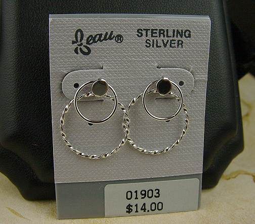 Solid Sterling Silver Beau Double Hoops Hoop Earrings  