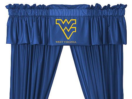 WEST VIRGINIA WVU Valance & 63 or 84 Curtain Set  