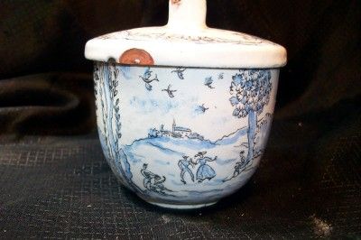 Hnd Md Vintage Austria Enamel on Copper Blue White Box  