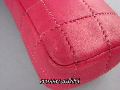   Chanel Pink Lamb Skin Cell Phone Case Very Good Condition  