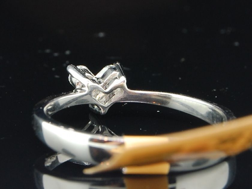   GOLD 0.19 CT DIAMOND HEART LOVE SHAPED ENGAGEMENT RING BRIDAL  