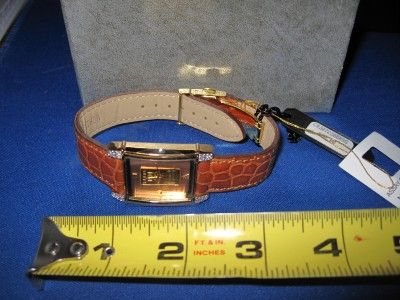 Croton 23kt Gold Plate & Diamond Suisse Ingot Watch  