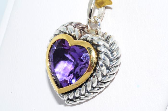 00CT HEART CUT AMETHYST SOLITAIRE PENDANT GORGEOUS  