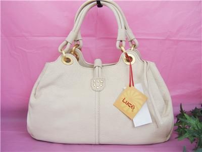 Lucé Rhinestone Shopper Leather handbag Cream /Bone NWT  