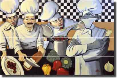 Harrison Chef Art Decor Ceramic Tile Mural Backsplash  