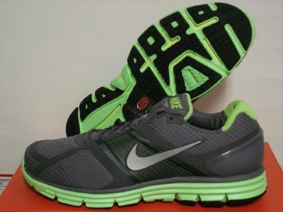 NIKE LUNARGLIDE+ SZ 12.5 GREY / SILVER / GREEN DUNK  