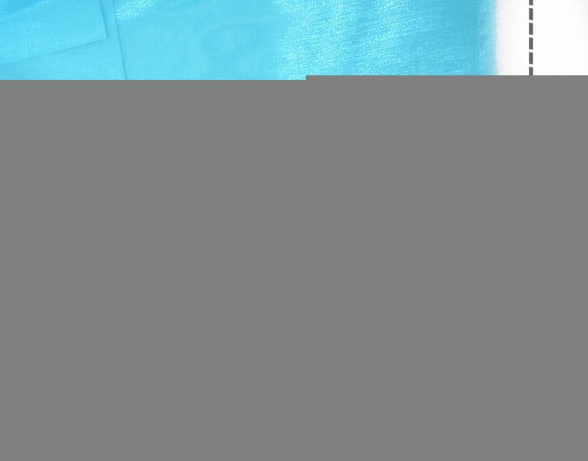 k35 Aqua Blue Mirror Organza Fabric Mesh Sheer by Yard  