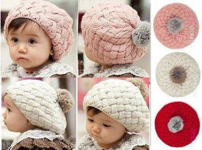 New Cute Winter Knit Crochet Beanie Hat For Baby Kids Girls Gift 