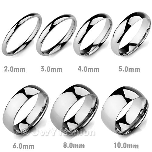 5MM Size 8 12 MENS SilVEr Stainless Steel Rings Wedding Band VE284 