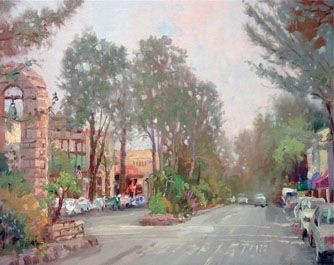 Thomas Kinkade CARMEL OCEAN AVENUE 12X16 Signed Canvas  