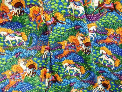 Romanza Horses Mustangs Fabric cotton 44x1yd lot UNIQ  