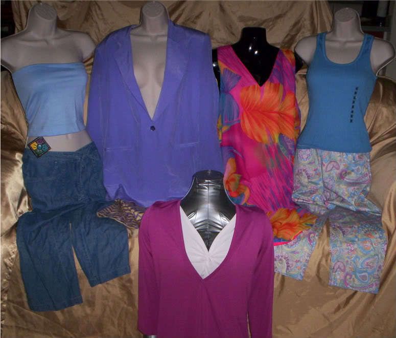 Big lot womens 8 P pants medium tops Summer EUC NWT  