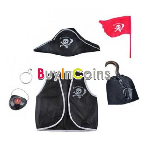   Pirate Fancy Costume Halloween Photo Prop Dress Up Suit Makeup  