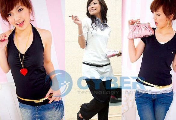 Lady Candy Color Waist Narrow Thin Skinny Leather Belt  