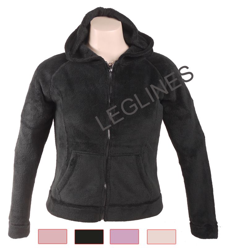 WOMENS FLEECE ZIPPER HOODIE SWEATSHIRT,BLACK,PINK,IVORY  