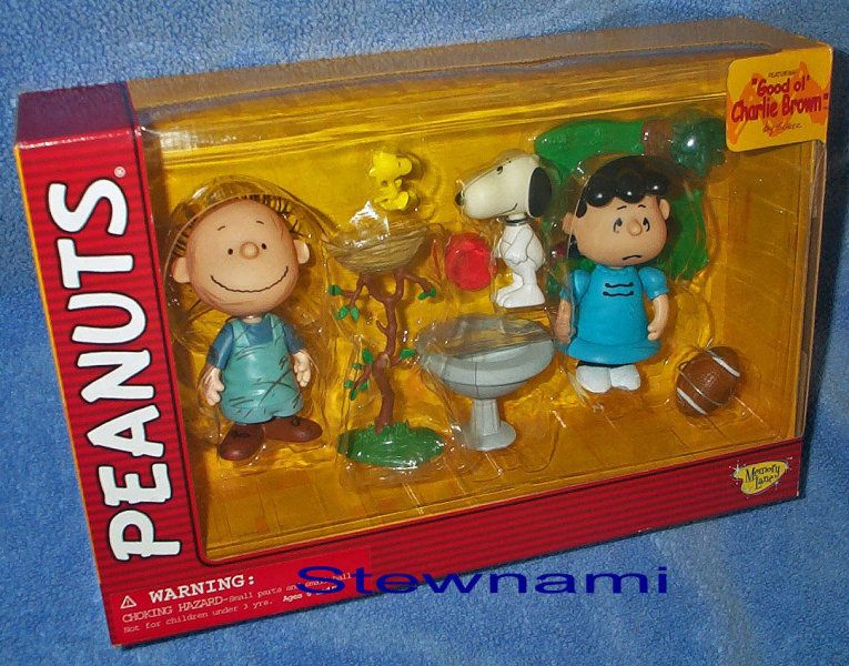 Peanuts PIG PEN SNOOPY w/ WOODSTOCK & LUCY Figure Set Charles Schultz 