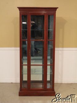 20559 ETHAN ALLEN Cherry Lighted Display Curio Cabinet  