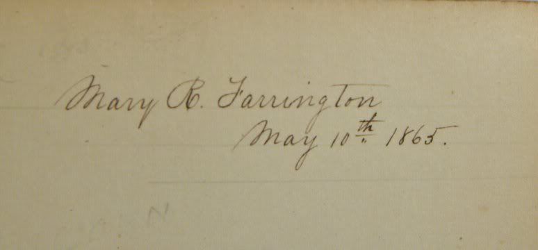   is a previous ownership date from Mary R. Farrington   May 10th, 1865