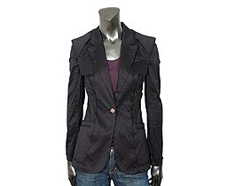 4862 auth FENDI black cotton nylon Blazer S  