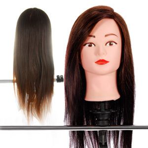 Hairdressing 22 80% Real Hair Training Head with clamp  