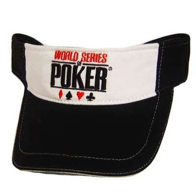 WORLD SERIES POKER BLACK WHITE VISOR CARD HAT ADJ NEW  