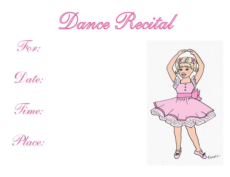 ballet ballerina girl DANCE RECITAL invitation cute  