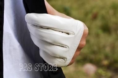 Mini four fingers real goat leather half gloves*red  