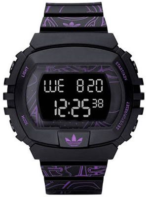 ADIDAS DIGITAL BLACK,PURPLE PLASTIC WATCH ADH6097 NEW  