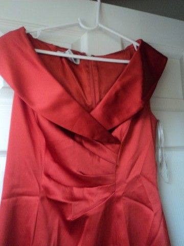 Kay Unger Portrait Collar Stretch Satin Sheath Dress 8  