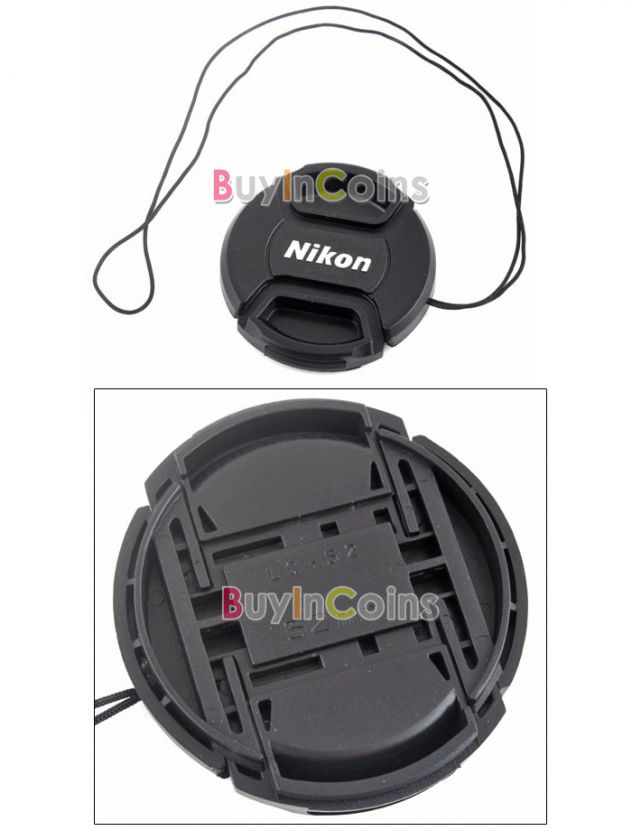 52mm Nikon Camera Snap on Len Lens Cap Cover with Cord  