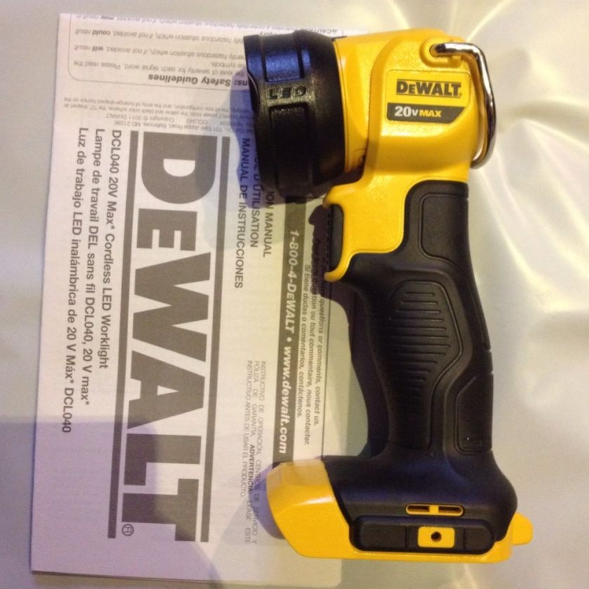 DeWALT DCL040 20V MAX Cordless LED Work Light Flashlight   20 Volt 