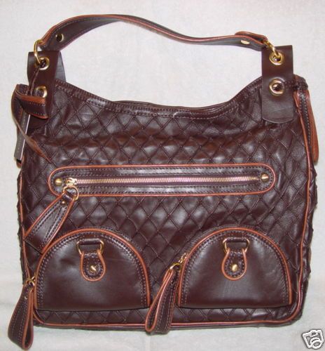 ISABELLA FIORE CHOCOLATE PRETTY GRIDY SKYLA BAG*NWT*  