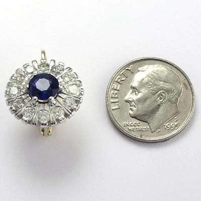 RUSSIAN STYLE 1.92CT DIAMOND AND SAPPHIRE EARRINGS 14K GOLD Style 