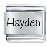 9mm Hayden Laser Name Italian Charm ( P )  