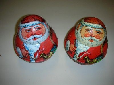 VINTAGE   1980   BRISTOL WARE   ROLY POLY SANTA TOBACCO TINS 