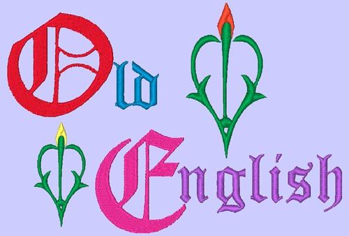 OLD ENGLISH   209 MACHINE FONT EMBROIDERY DESIGNS(AzEB)  