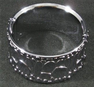 Gunmetal Silver Black Resin Hinged Bangle Bracelet  