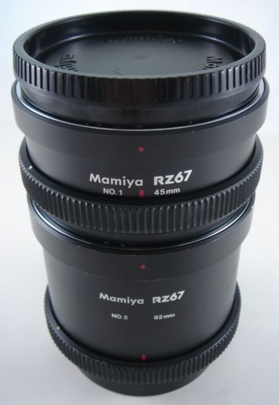 Mamiya RZ67 45mm No.1 82mm 2 extension tube set EXC++  