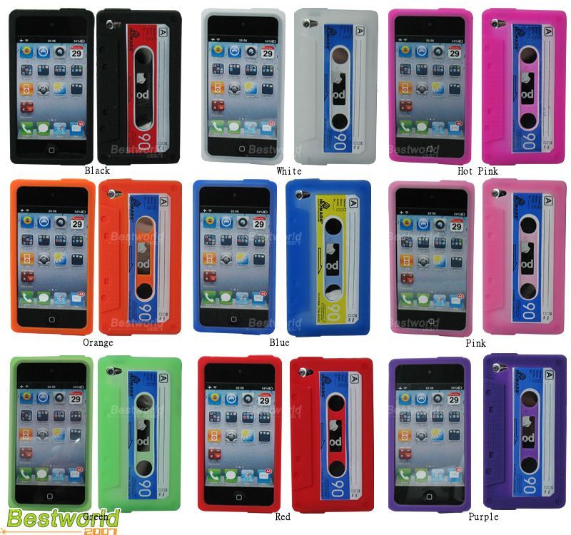 Cassette Tape Silicone Case Cover for iPod Touch 4 4th  