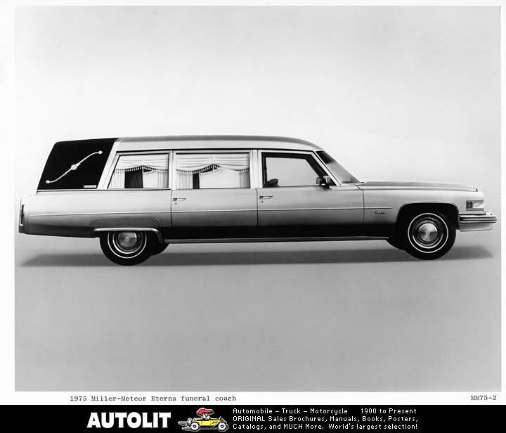 1975 Cadillac Miller Meteor Hearse Factory Photo  