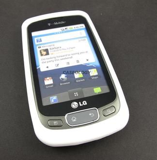 WHITE RUBBER SKIN CASE COVER TMOBILE LG OPTIMUS T PHONE  